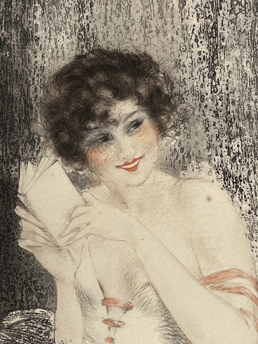 ICART, lithographie en ovale Jeune femme danseuse signée 1925-photo-5