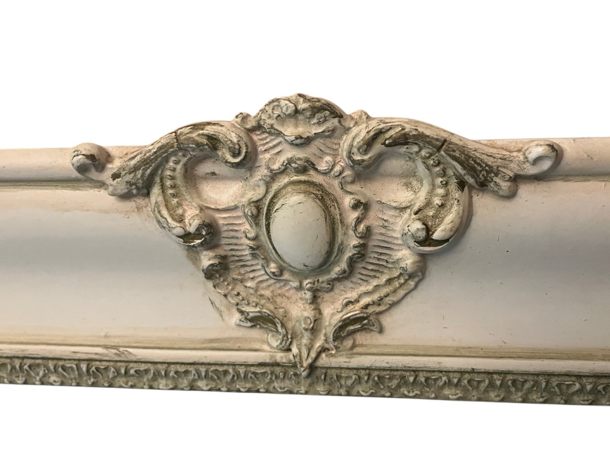 Large Wall Mirror In Patinated Wood Restoration 19th Century-photo-2