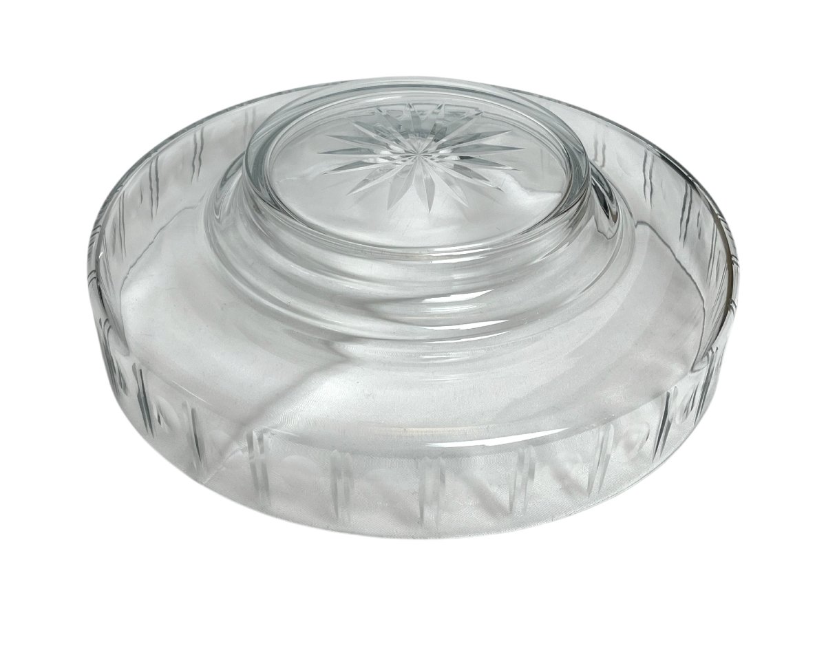 Art déco, coupe tripode métal argenté Gallia cristal vers 1930-photo-4