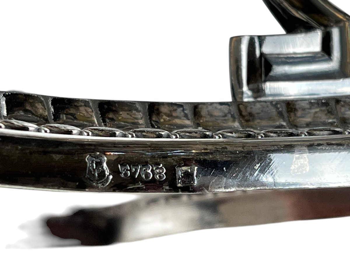 Art déco, coupe tripode métal argenté Gallia cristal vers 1930-photo-8