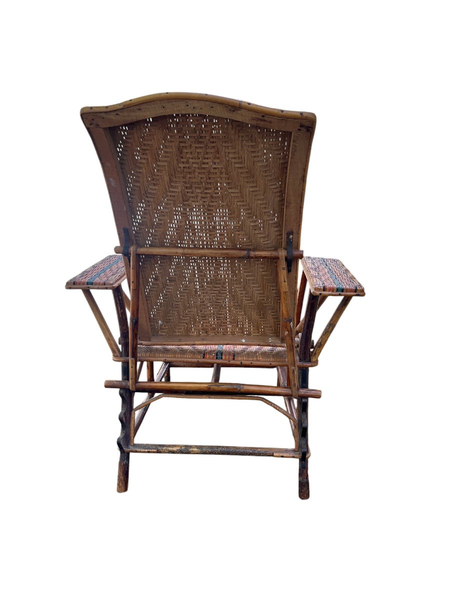 Rattan And Bamboo Deckchair Circa 1940-photo-6