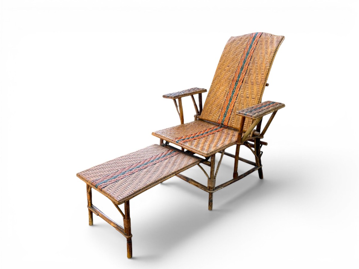 Rattan And Bamboo Deckchair Circa 1940
