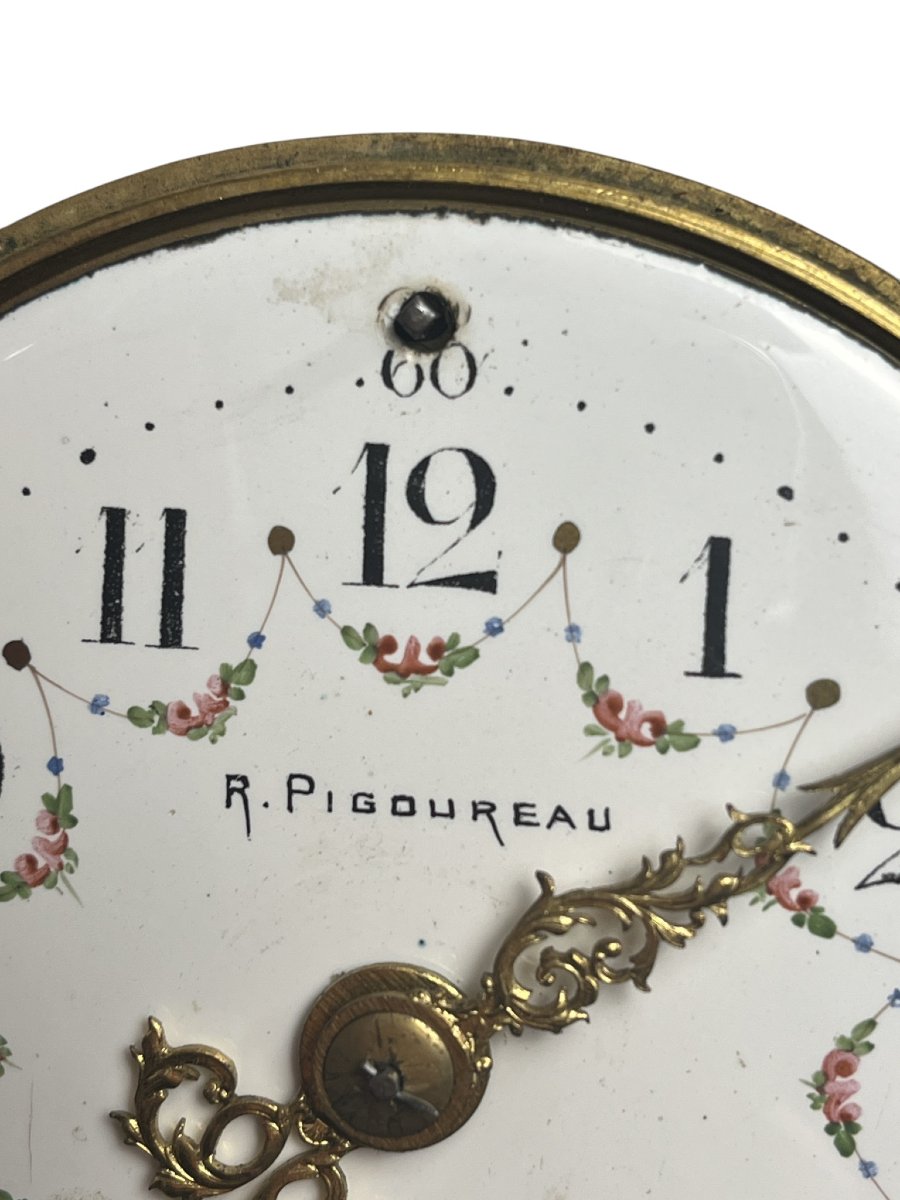 Detached Alabaster Column Clock Louis XVI Style, Early 20th Century-photo-2