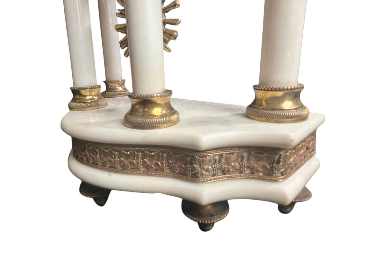 Detached Alabaster Column Clock Louis XVI Style, Early 20th Century-photo-4
