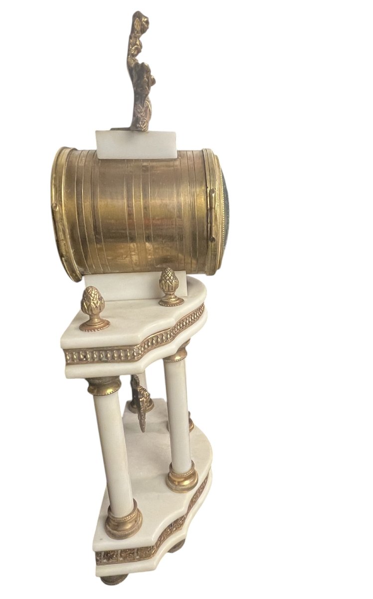 Detached Alabaster Column Clock Louis XVI Style, Early 20th Century-photo-5