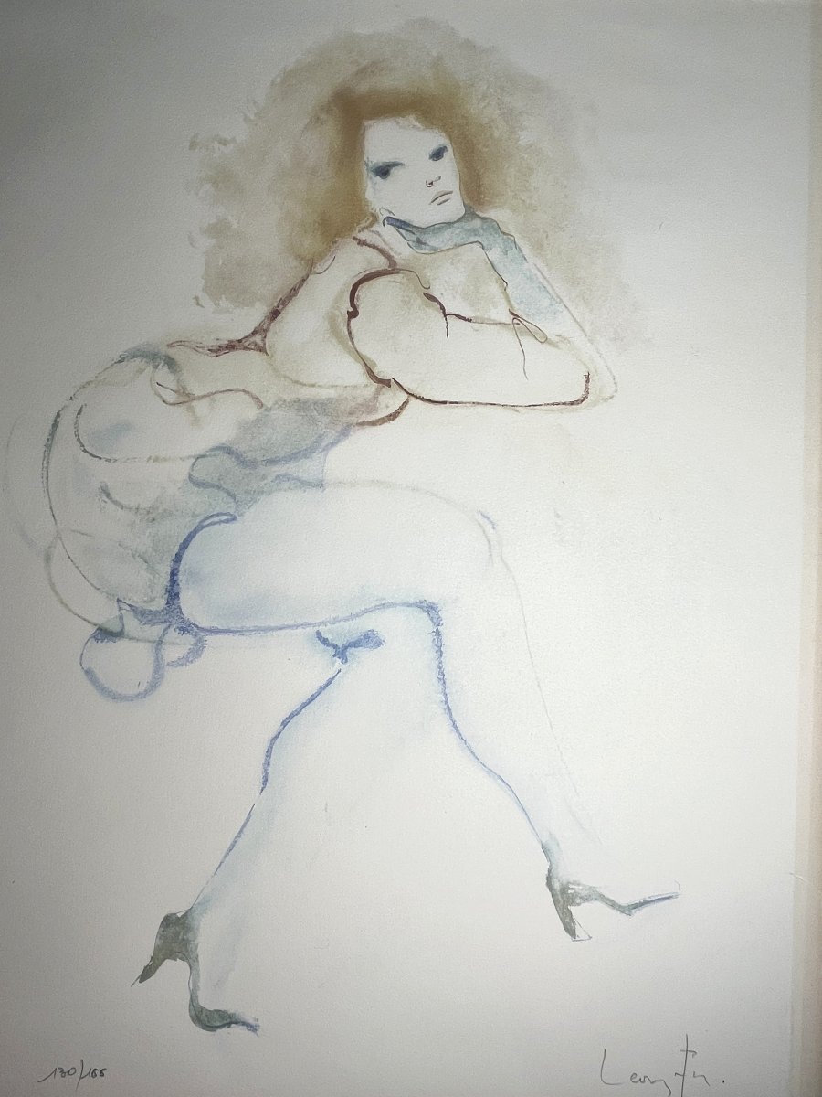 FINI Léonor, Lithographie Femme accoudée signée numérotée vers 1970-photo-3