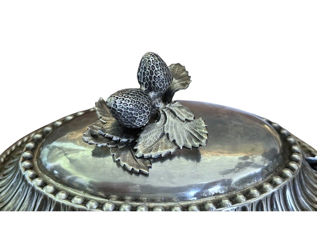 Silverware, Silver Sugar Bowl Louis XVI Style, Late 18th Century Hallmarks-photo-4