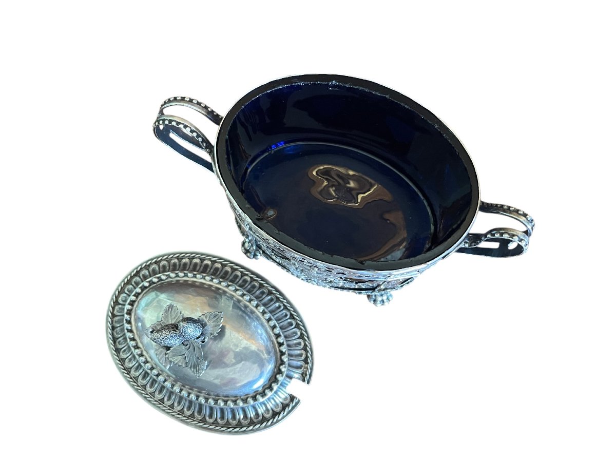 Silverware, Silver Sugar Bowl Louis XVI Style, Late 18th Century Hallmarks-photo-5
