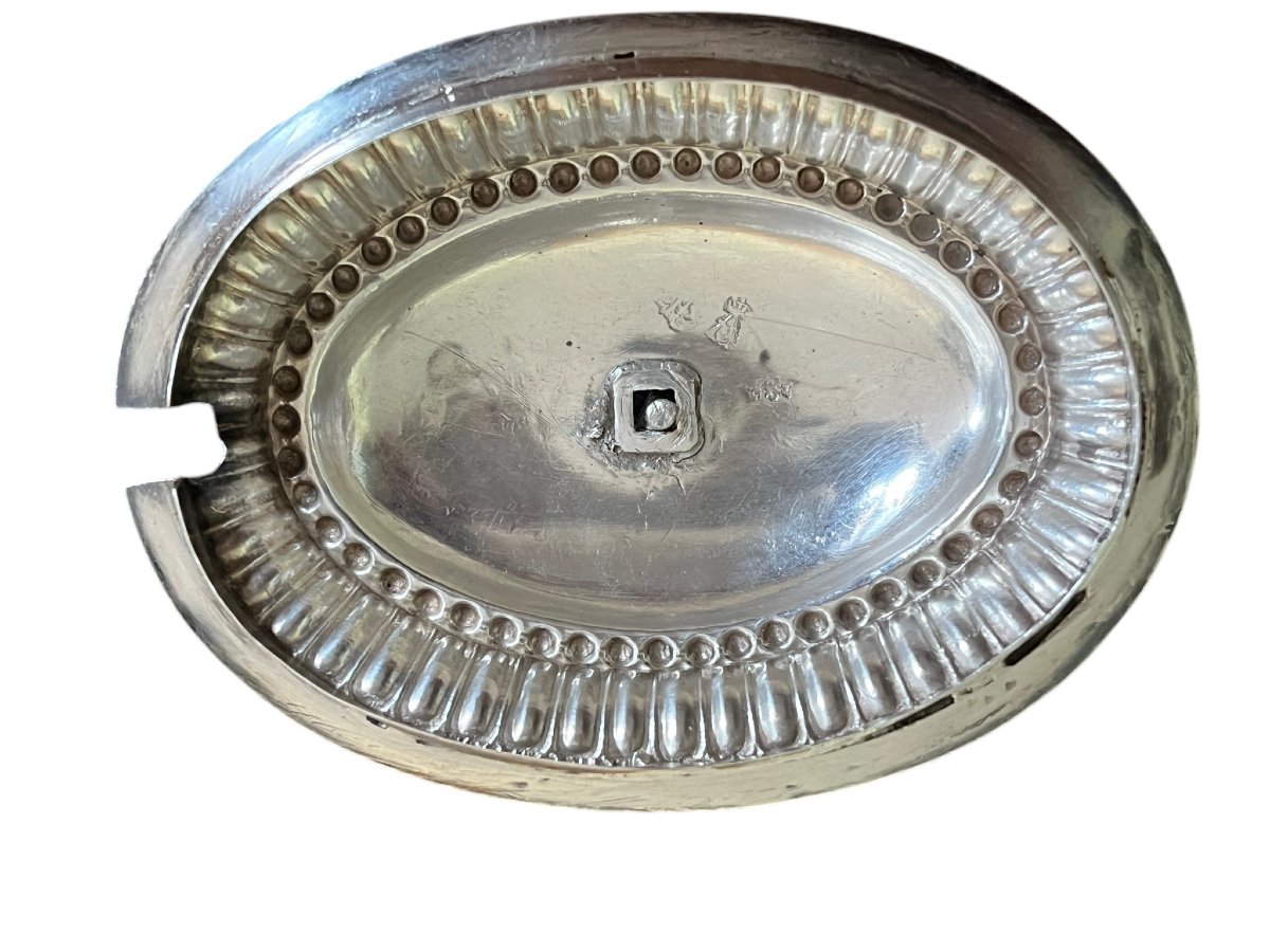 Silverware, Silver Sugar Bowl Louis XVI Style, Late 18th Century Hallmarks-photo-7