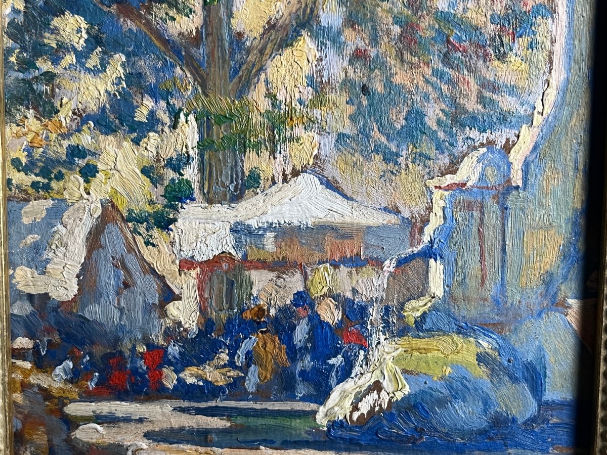De Lambert, Oil On Panel, Small Size, Nicely Framed 20th Century-photo-3