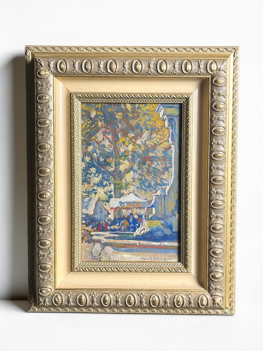 De Lambert, Oil On Panel, Small Size, Nicely Framed 20th Century