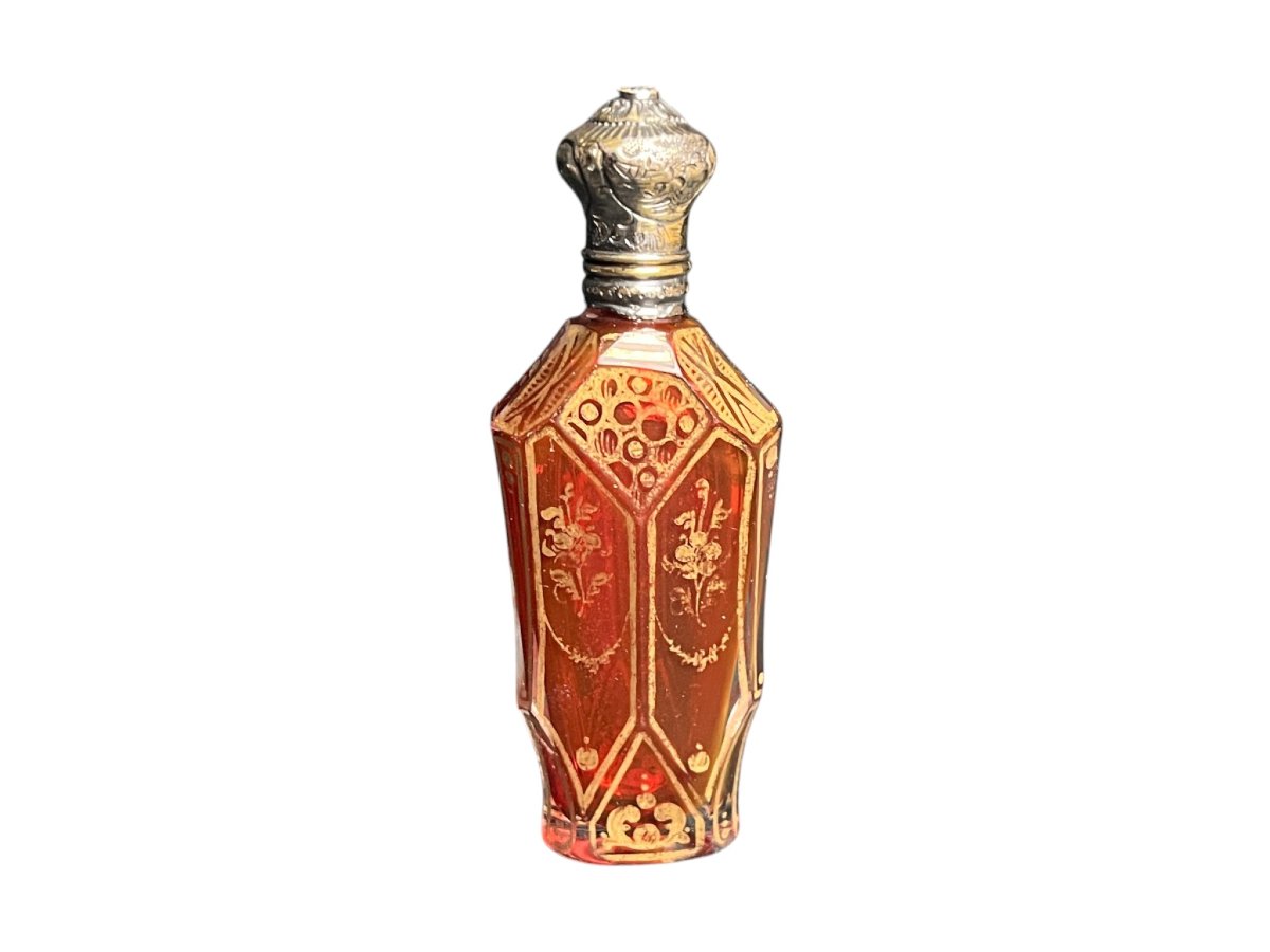 Antique Napoleon III Crystal And Vermeil Salt Bottle, Late 19th Century-photo-2