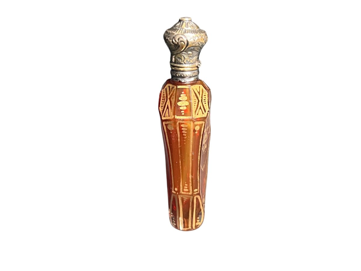 Antique Napoleon III Crystal And Vermeil Salt Bottle, Late 19th Century-photo-3