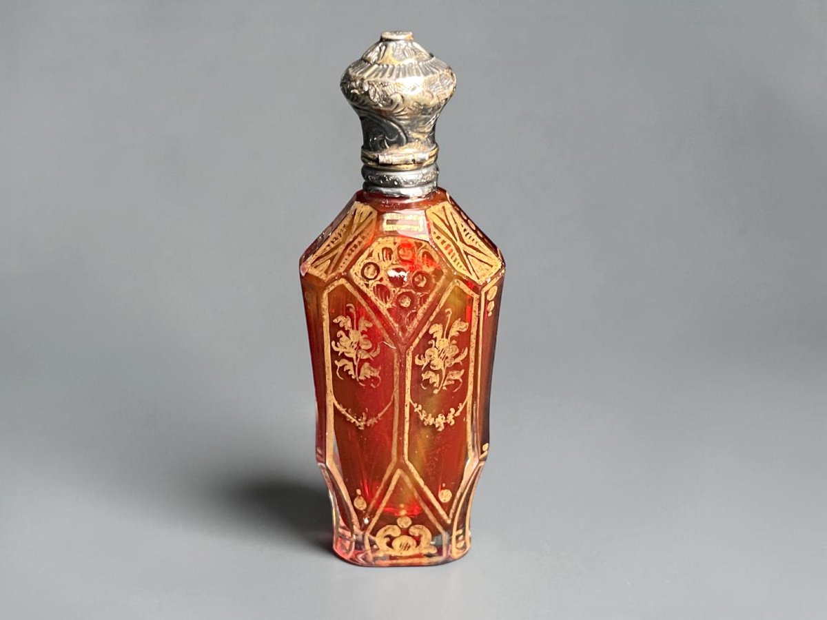 Antique Napoleon III Crystal And Vermeil Salt Bottle, Late 19th Century-photo-1