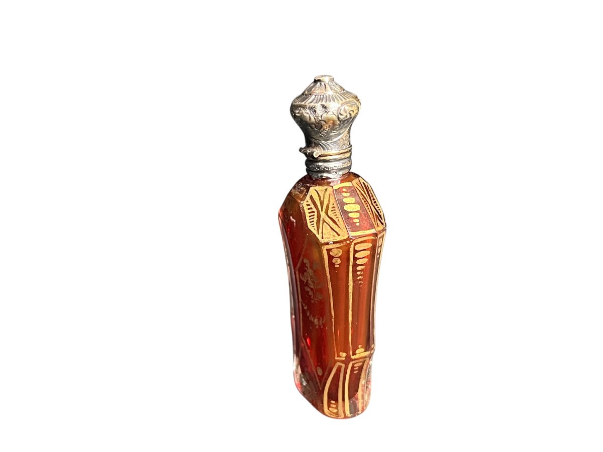 Antique Napoleon III Crystal And Vermeil Salt Bottle, Late 19th Century-photo-2