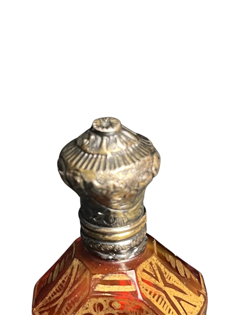 Antique Napoleon III Crystal And Vermeil Salt Bottle, Late 19th Century-photo-3