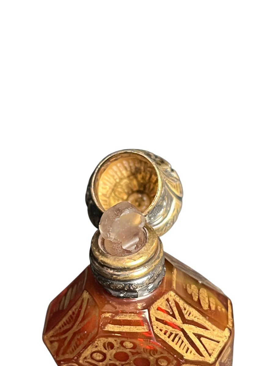 Antique Napoleon III Crystal And Vermeil Salt Bottle, Late 19th Century-photo-4