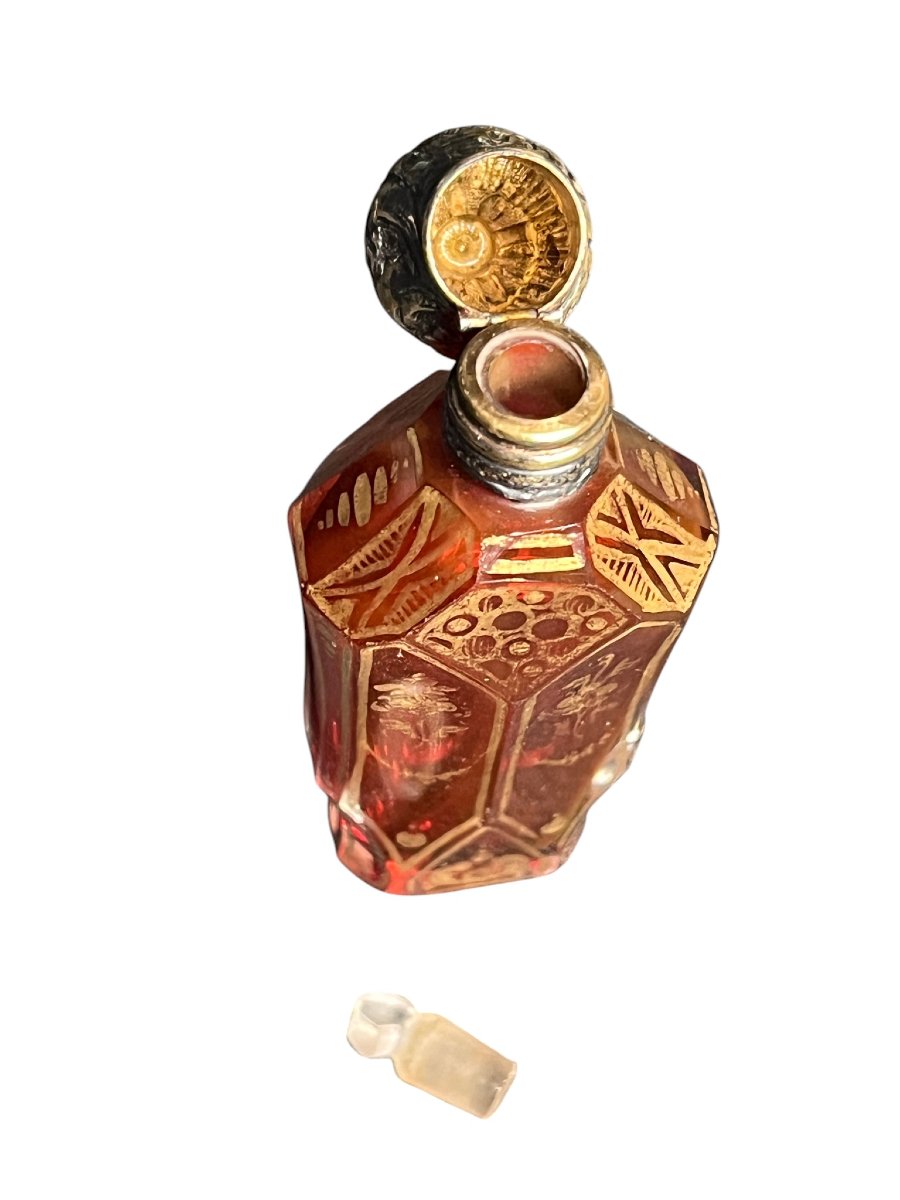 Antique Napoleon III Crystal And Vermeil Salt Bottle, Late 19th Century-photo-5