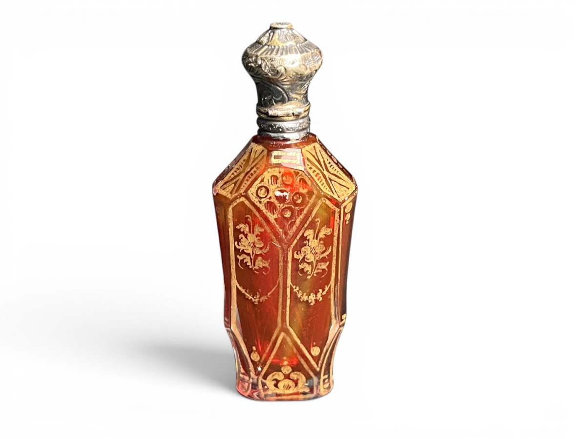 Antique Napoleon III Crystal And Vermeil Salt Bottle, Late 19th Century