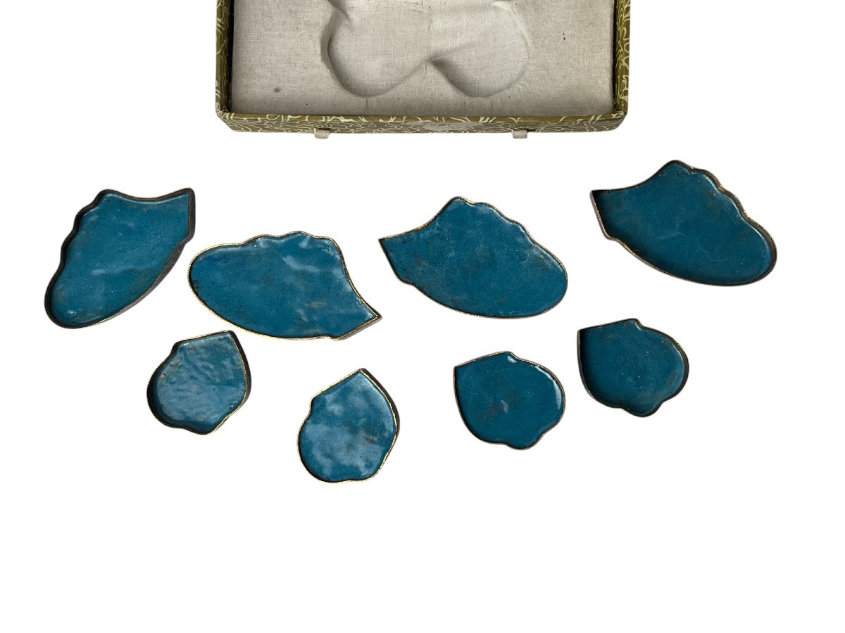 Chine, quatre boites en cloisonné formant papillon écrin début XXème-photo-4