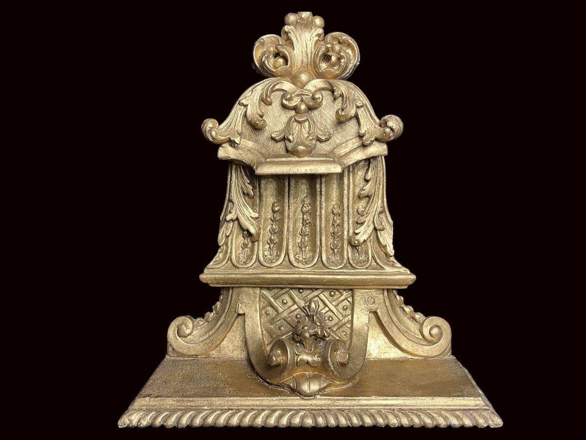 Gilded Wood Church Sconce Console 19th Century-photo-3