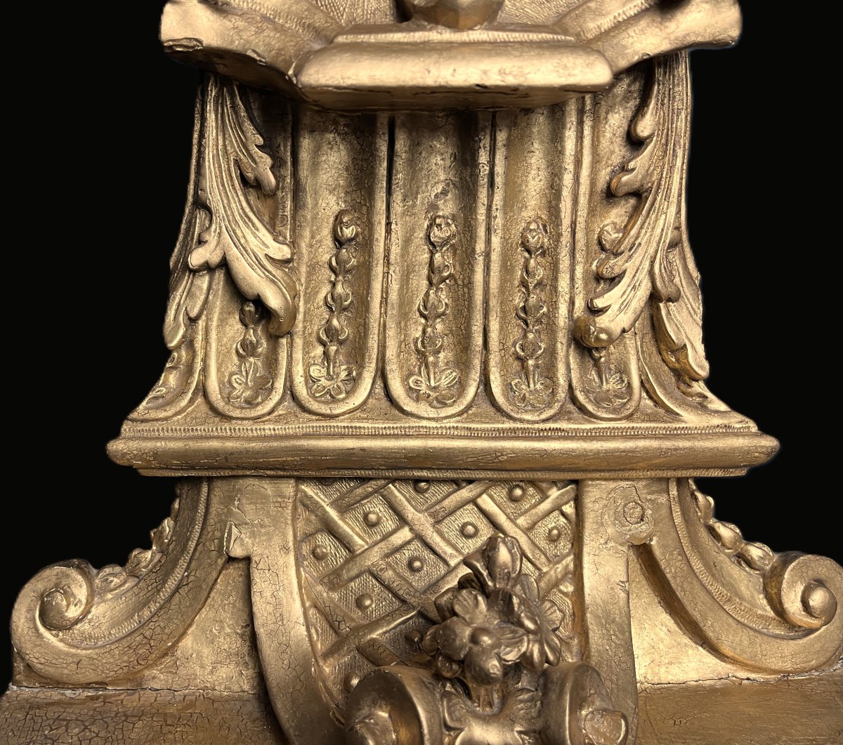 Gilded Wood Church Sconce Console 19th Century-photo-3