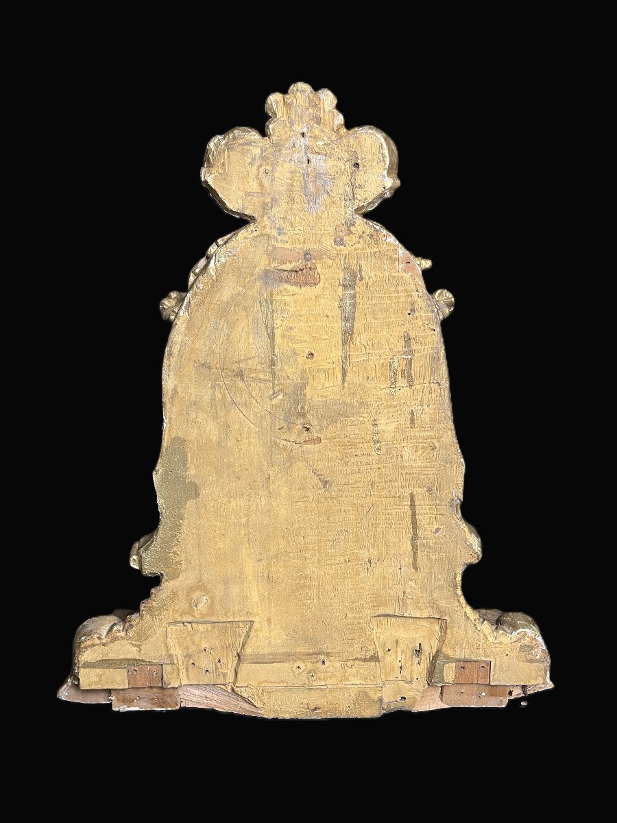 Gilded Wood Church Sconce Console 19th Century-photo-7