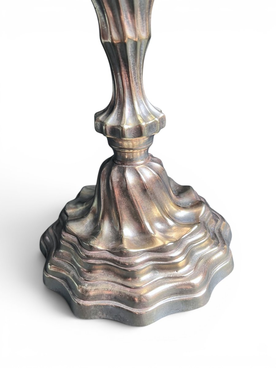 Tableware, Pair Of 3-candle Candelabra In The Louis XIX Style, Late 19th Century-photo-4
