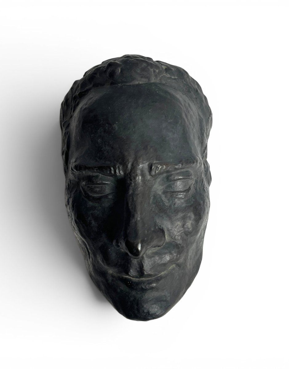 Late 19th-century Bronze Death Mask-photo-2