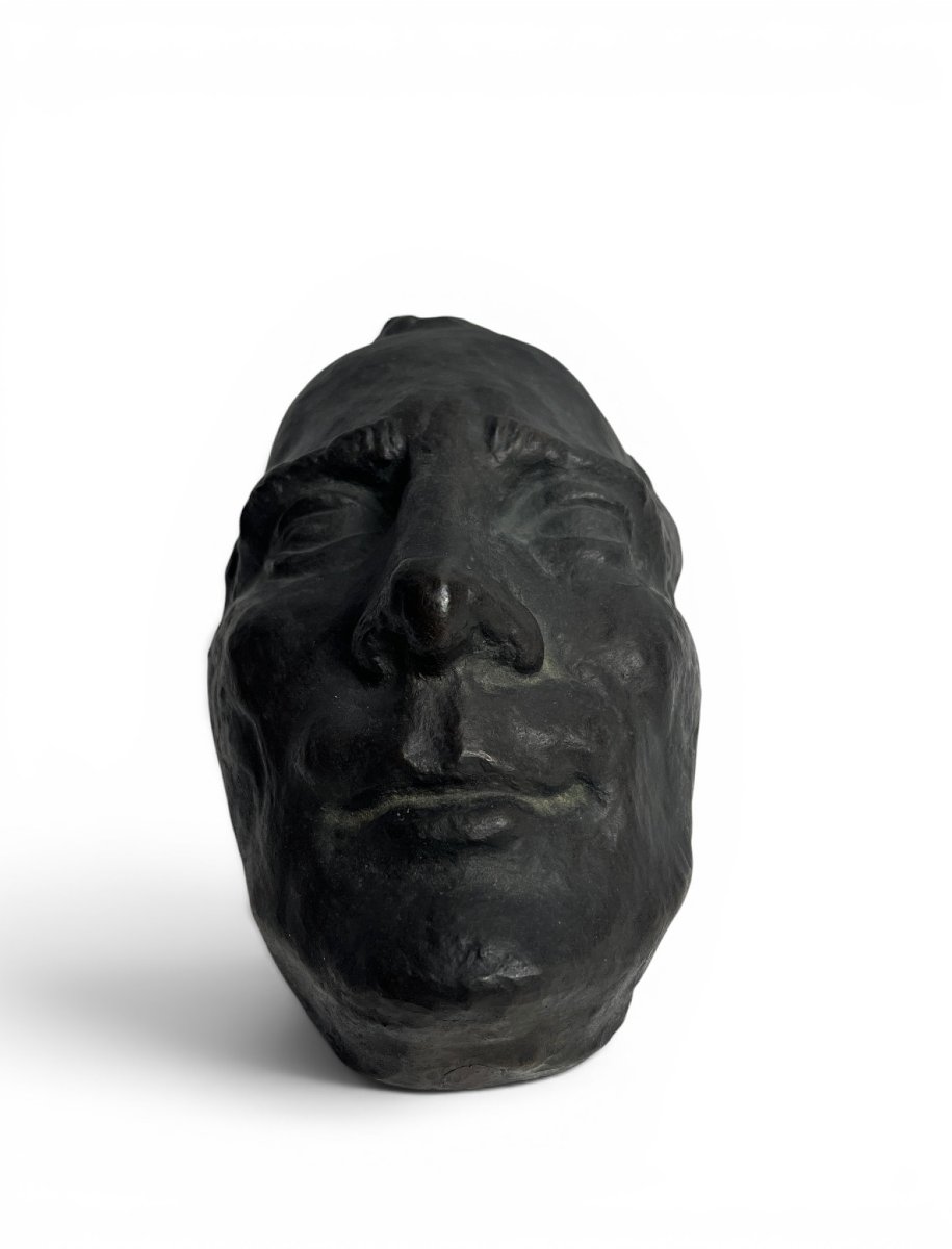 Late 19th-century Bronze Death Mask-photo-4