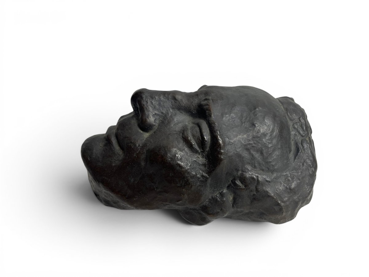 Late 19th-century Bronze Death Mask-photo-1