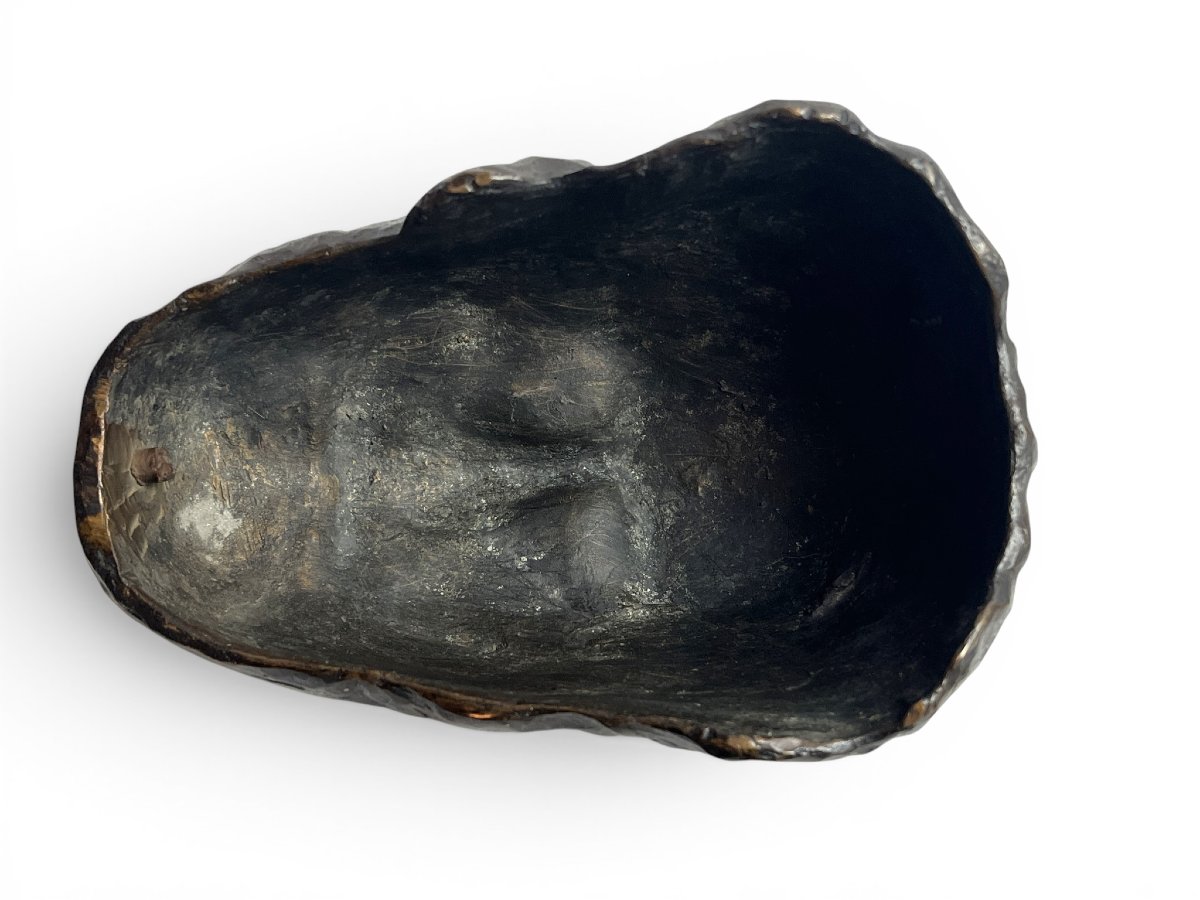 Late 19th-century Bronze Death Mask-photo-3