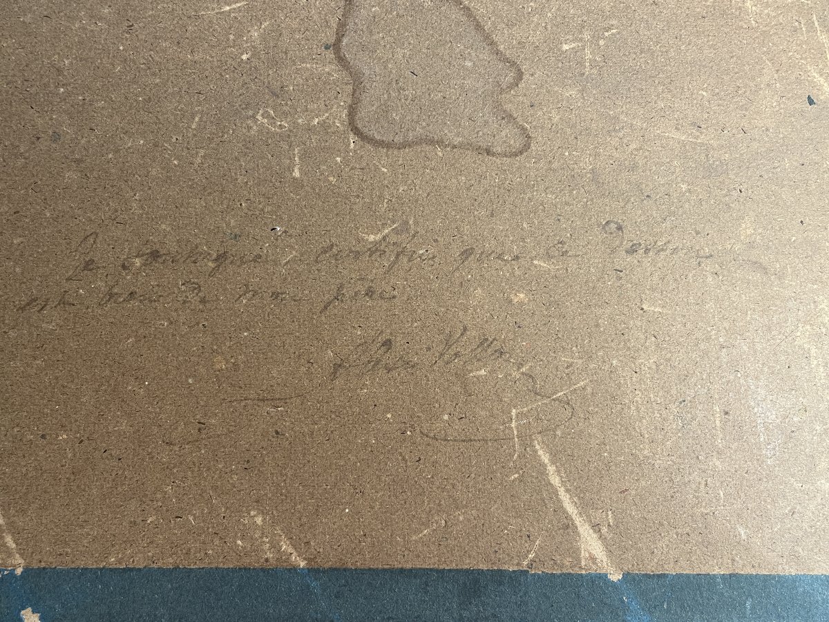 Vollon, Charcoal And Gouache Landscape Drawing, Inscribed On The Reverse, Late 19th Century-photo-6