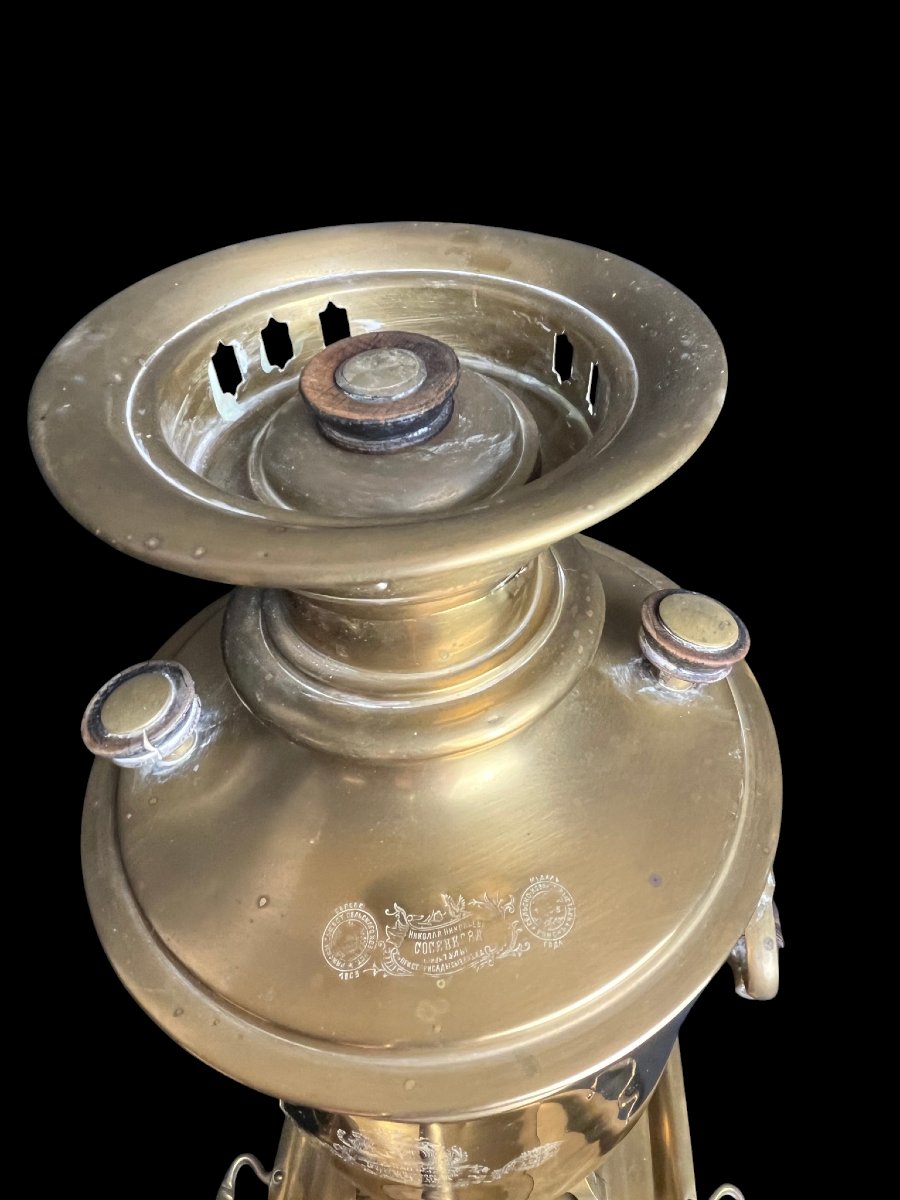 Samovar russe grande théière en cuivre Sosenkov Tula début XXème-photo-4