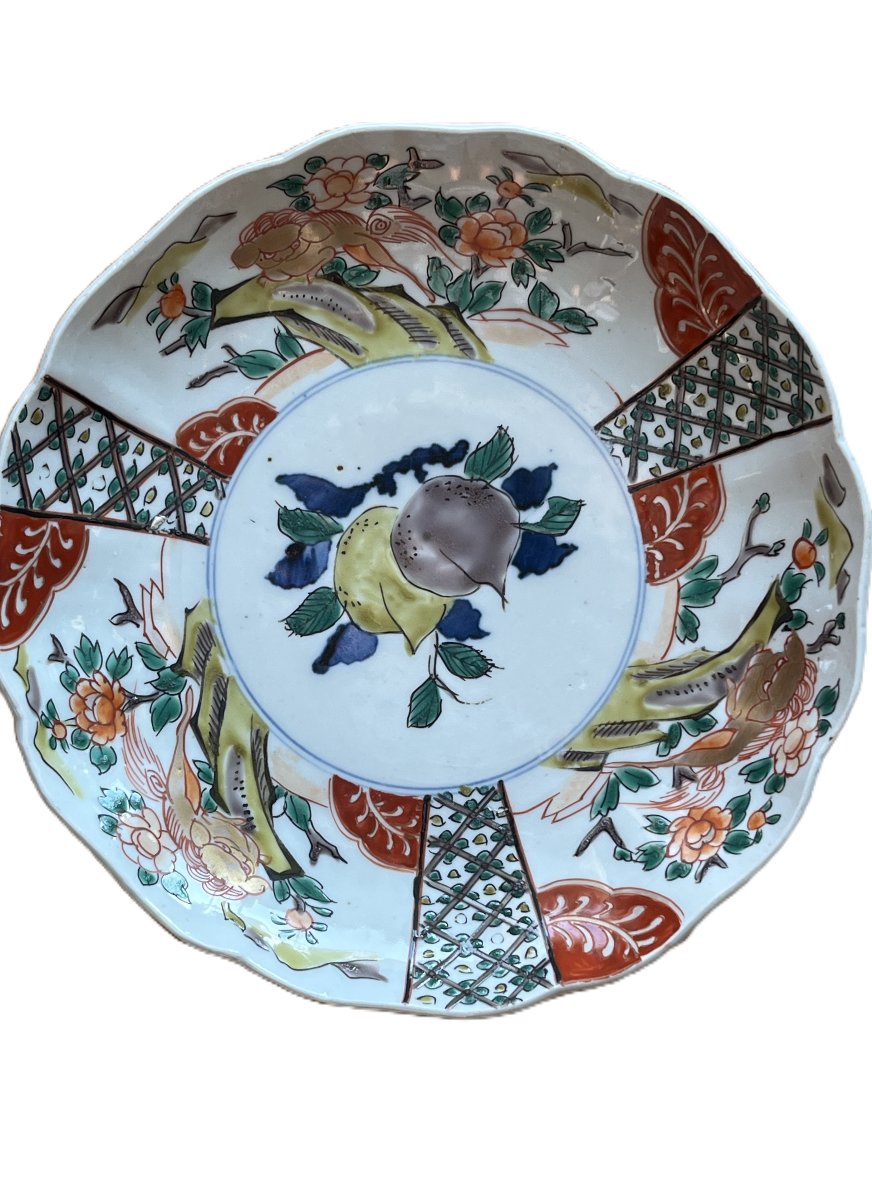 Japon, paire coupes polylobées porcelaine polychrome XIXème -photo-3