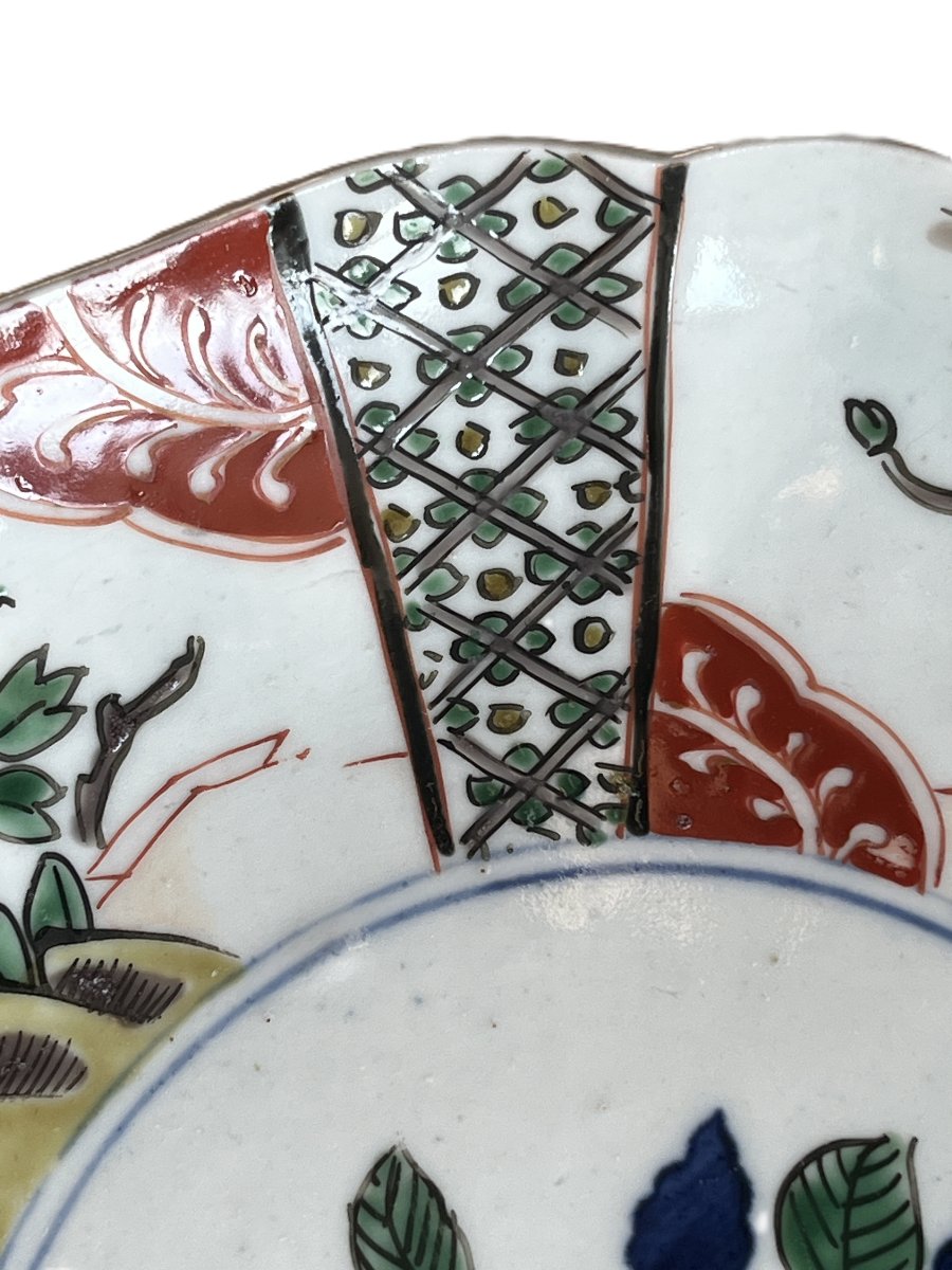 Japon, paire coupes polylobées porcelaine polychrome XIXème -photo-3