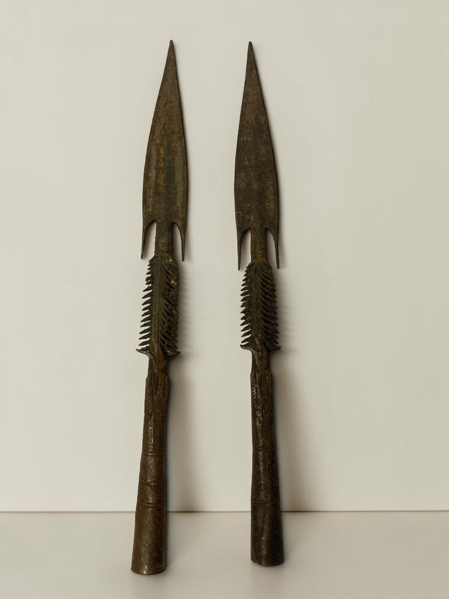 Collection, anciens fers de lance harpon Tchad métal début XXème