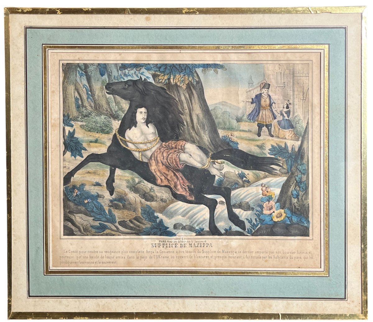 Paire gravures chef cosaque Mazzepa graveur Baugean XIXème-photo-3