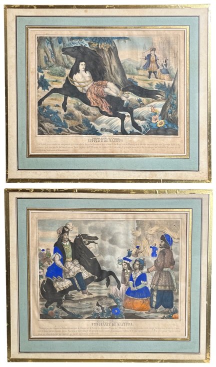 Paire gravures chef cosaque Mazzepa graveur Baugean XIXème-photo-4