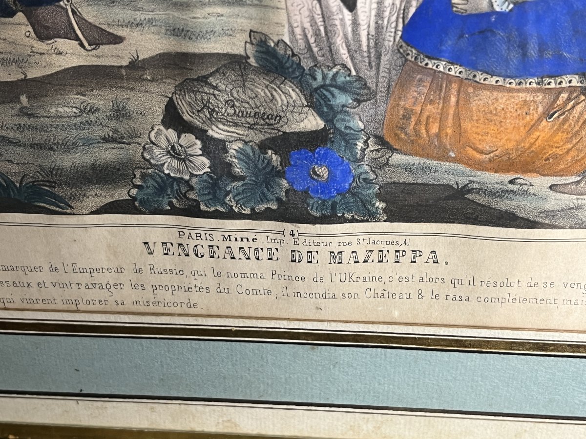 Paire gravures chef cosaque Mazzepa graveur Baugean XIXème-photo-2