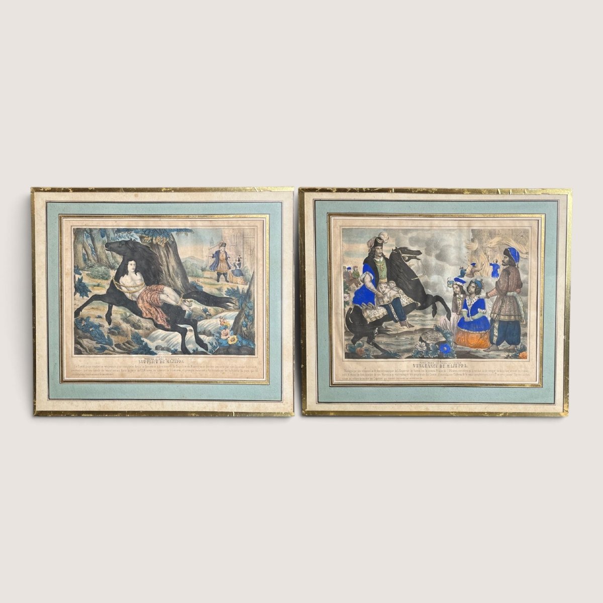 Paire gravures chef cosaque Mazzepa graveur Baugean XIXème