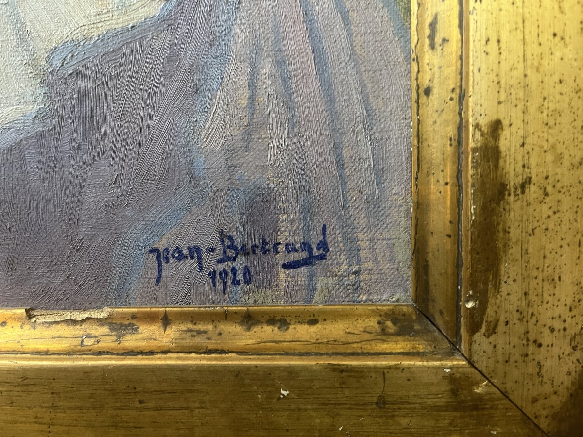 Huile sur toile, portrait d’enfant signé J. Bertrand début XXème-photo-3