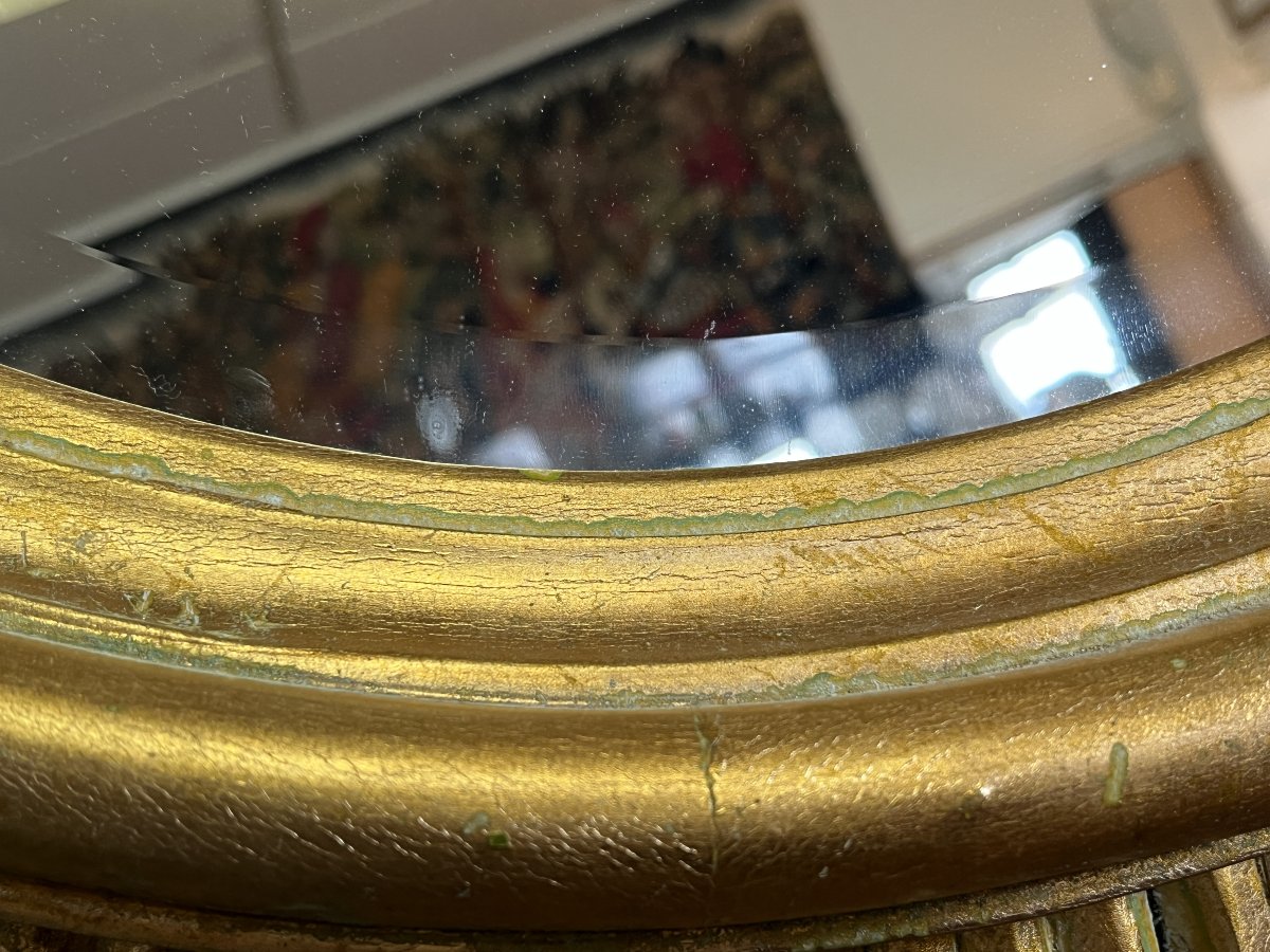 Large Beveled "sun" Mirror With Gilded Wood Frame, Circa 2010-photo-3