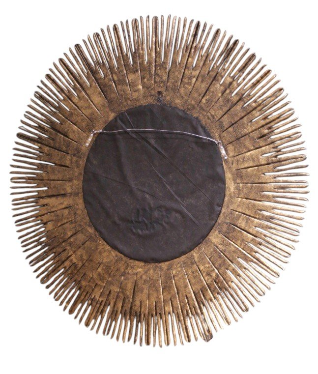 Large Beveled "sun" Mirror With Gilded Wood Frame, Circa 2010-photo-6