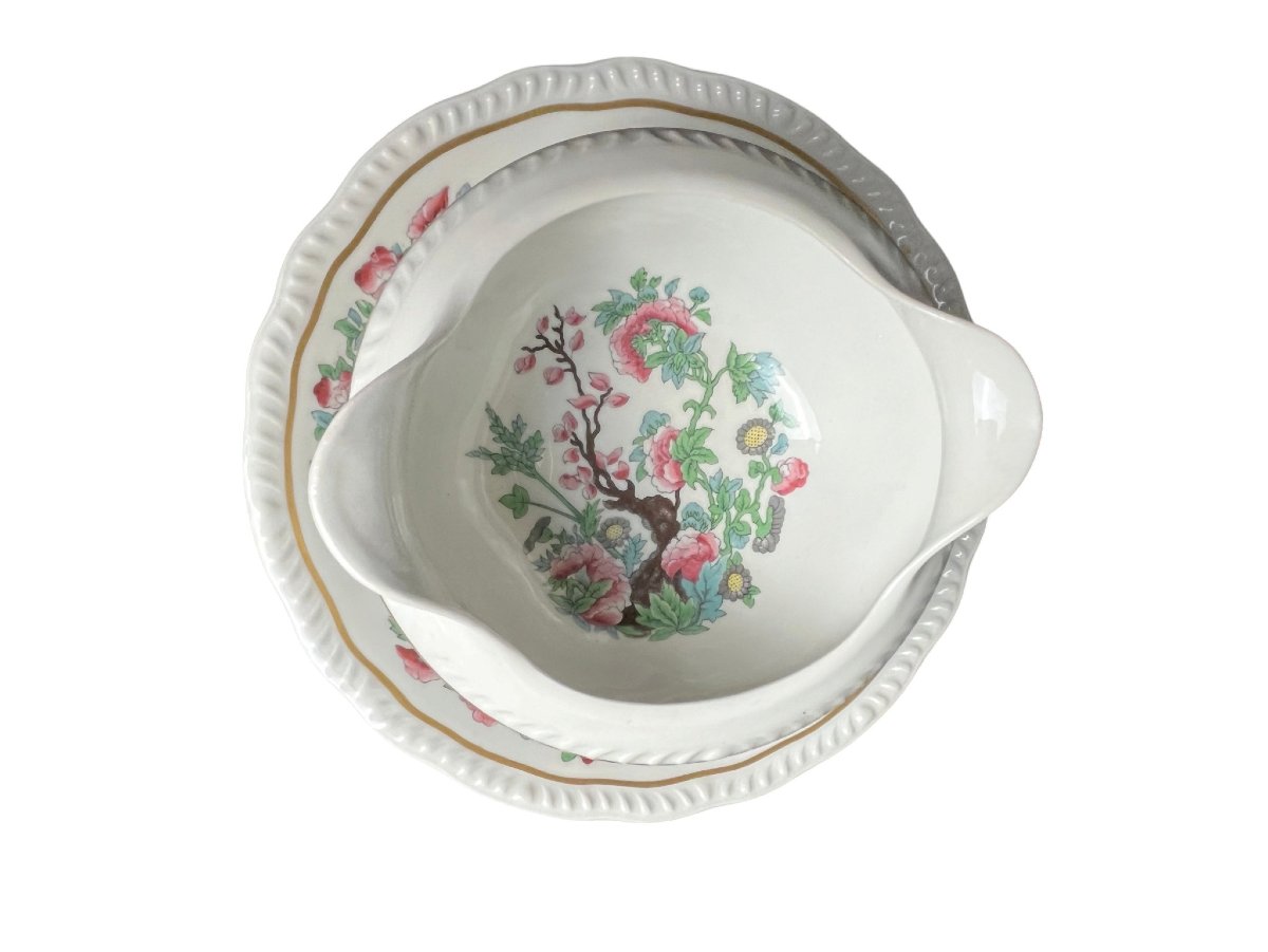 Tableware, Bernardaud Limoges Porcelain Set "arbres Des Indes," 20th Century-photo-2
