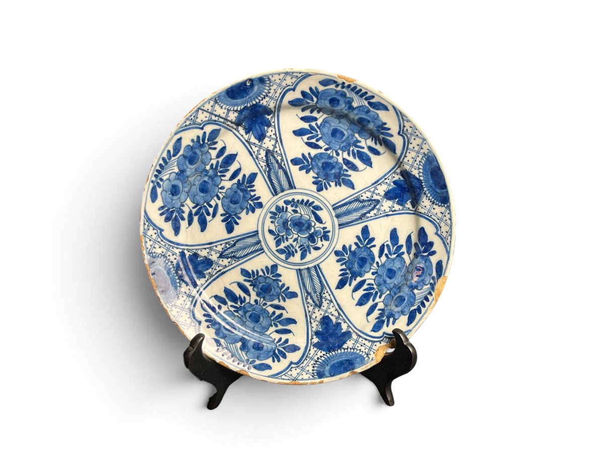Delft, Kraak-decorated Earthenware Plate From The De Grieksche A Factory, 18th Century -photo-2