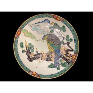 Japan, Porcelain Kutani Ovens Decor With Raptor 19th