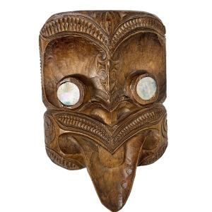 Tribal Art, Early Art Maori Tiki Wood Mask Early 20th Century