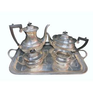 Ancien Service à Thé Café Métal Argenté Sheffield Fin XIXème