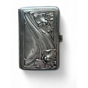 Art Nouveau, Silver Cigarette Or Card Case, Hallmarked, Circa 1900